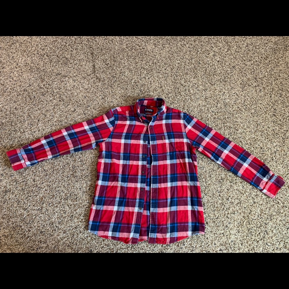 MENS Chaps Flannel Button Up Shirt